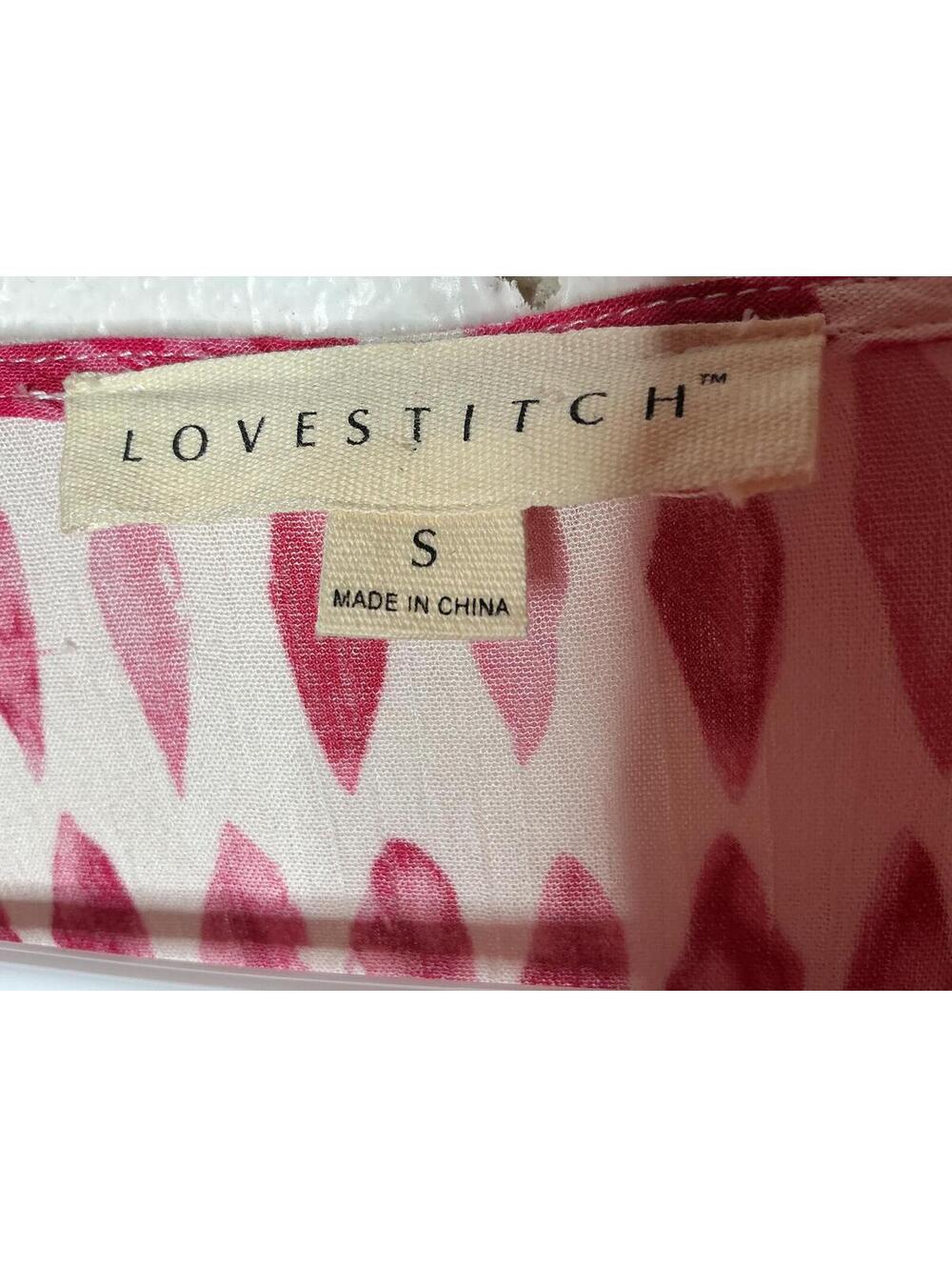 < Love Stitch Geometric Pattern Flare Sleeve Blouse Size Small > - Picture 2 of 4